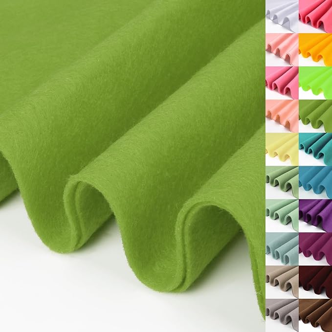 Apple Green Large Felt Fabric 36" X 36" 1 Square Yard, 1.4 mm