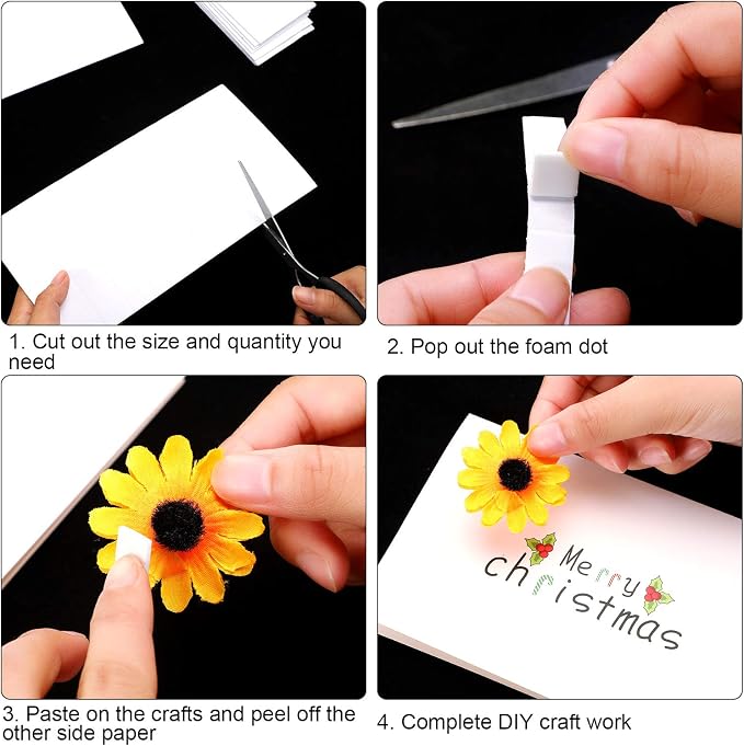Zonon 16 Sheets Adhesive Foam Squares 3200 Pcs Double Sided Self Dots Precut
