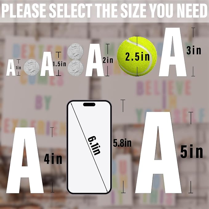 730 Pcs 10 Sheets Letter Stickers, Self Adhesive Waterproof 1.5 Inch Mailbox
