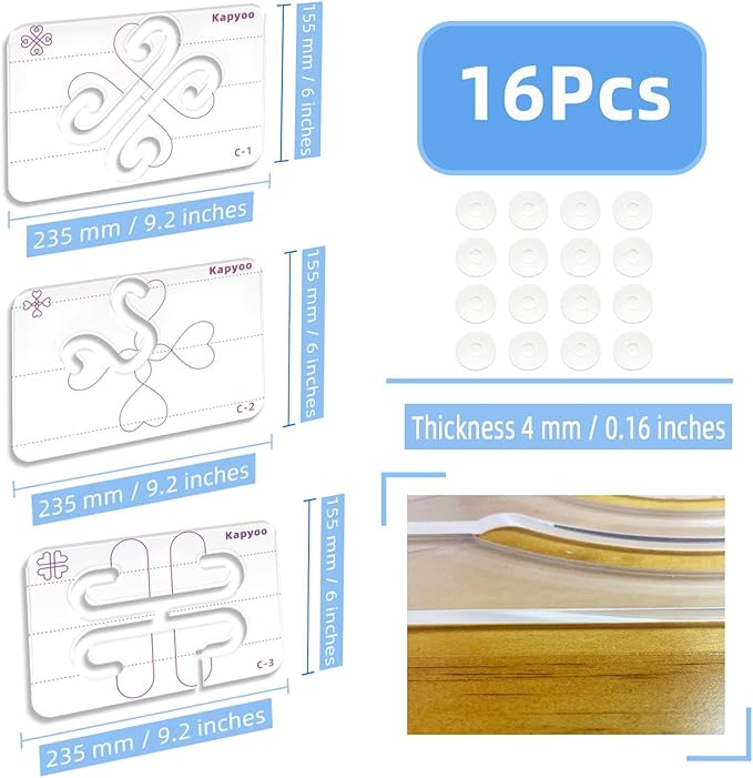 3Pcs Free Motion Quilting Templates
