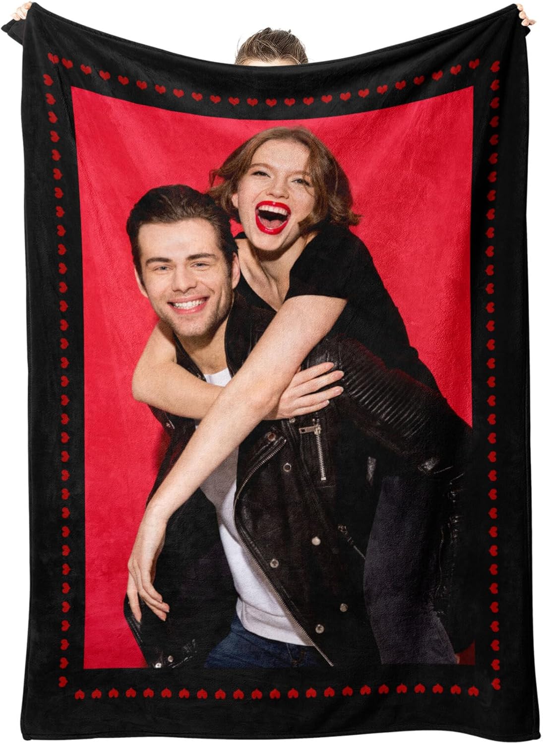 Personalized Blanket with Photos Text Custom Blankets Thows with Picture Customizable Photo Blanket Gifts for Mom Dad Couple Girlfriend Boyfriend Wife Husband, 60 * 80in