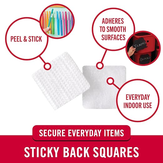 VELCRO Brand Adhesive Squares, 100pk 7/8" White, Mounting Tape