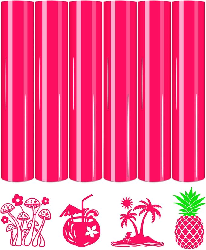 Tintnut Hot Pink Neon Heat Transfer Vinyl, easy cut & weed, stretch washable