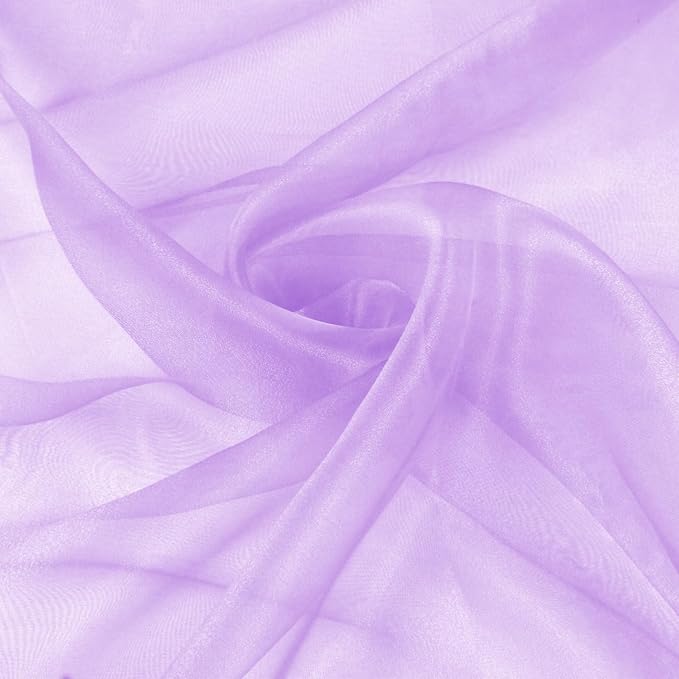 VACVELT Light Purple Sheer Organza Fabric by The Yard 60" Wide |