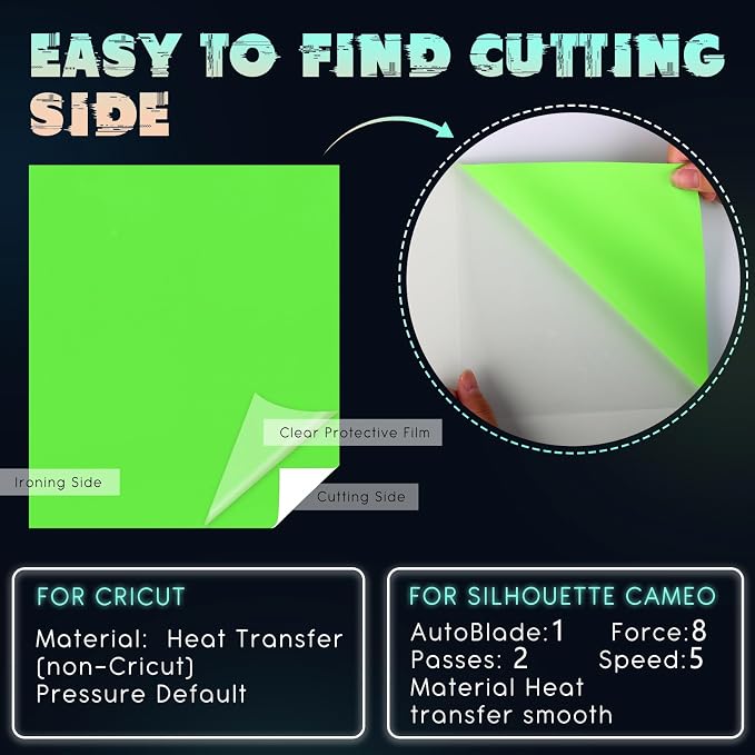 HTVSTD Neon HTV Heat Transfer Vinyl 10 Sheets 12×10in Iron on Vinyl | Neon
