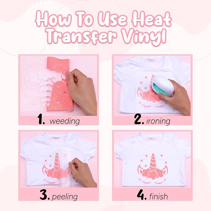 HTVSTD Glitter HTV Heat Transfer Vinyl 28 Sheets 12×10in Iron on Vinyl |