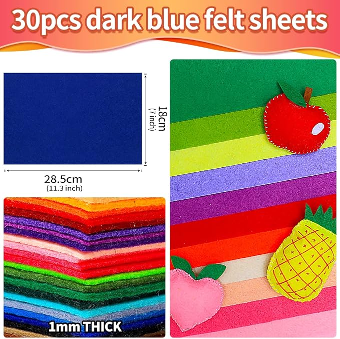 IOOLEEM Dark Blue Felt Sheets, Sewing