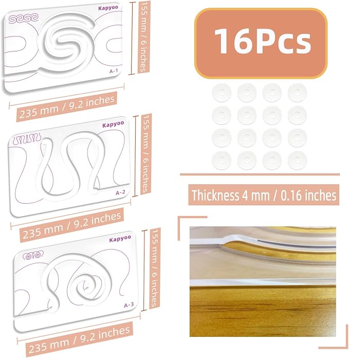 3Pcs Free Motion Quilting Templates
