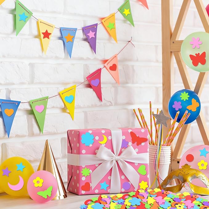2800Pcs Foam Stickers Colorful Flower Butterfly Foam Shapes Stickers
