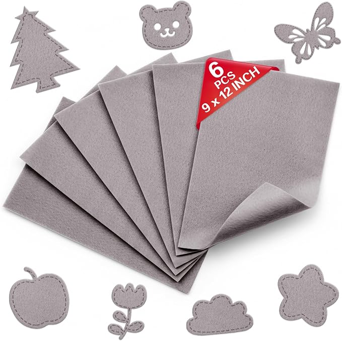 Light Gray Soft Felt Sheets for Crafts, 1.6mm Thick, Kids' Crafts, DIY Projects