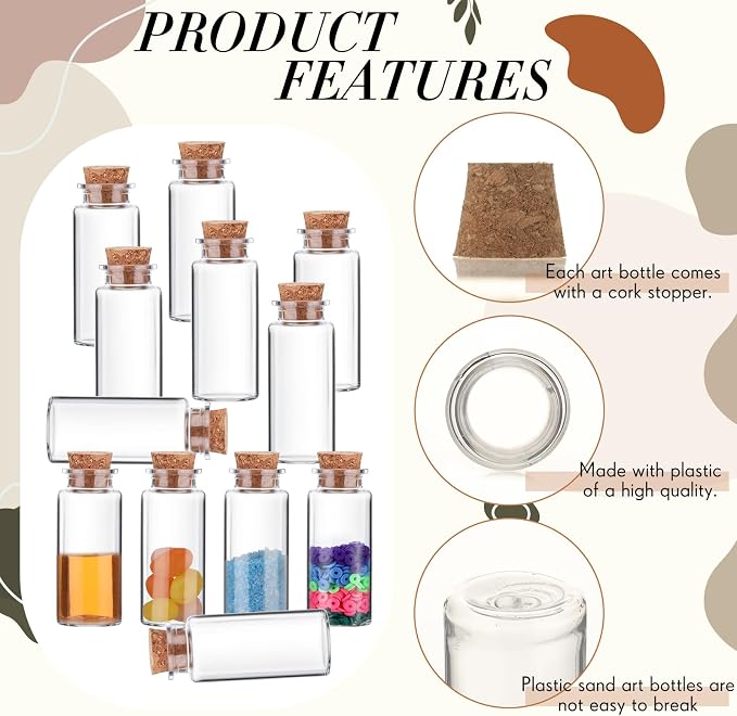 Bokon 50 Packs Mini Plastic Bottles