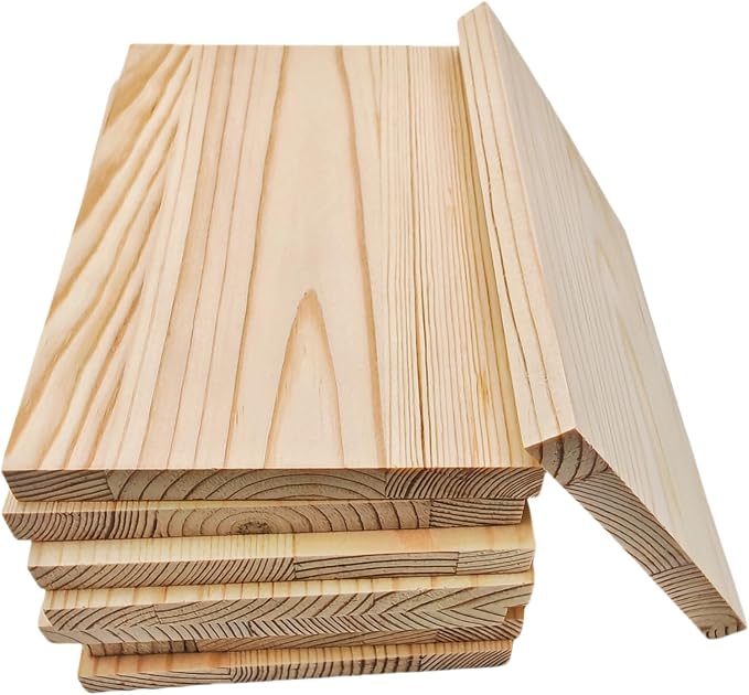 8PCS Rectangle Wood Boards Unfinished Wood Blocks