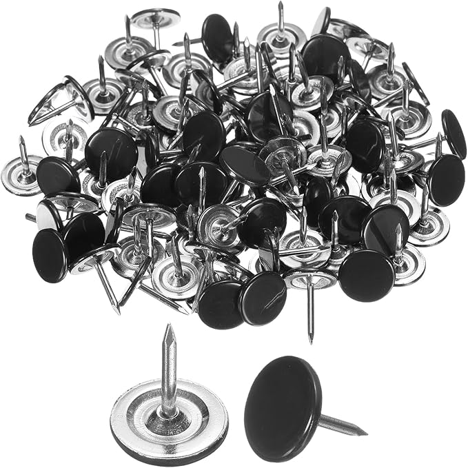 uxcell 150Pcs Upholstery Tacks, 11mmx13mm Flat Head Thumb Tack Decorative