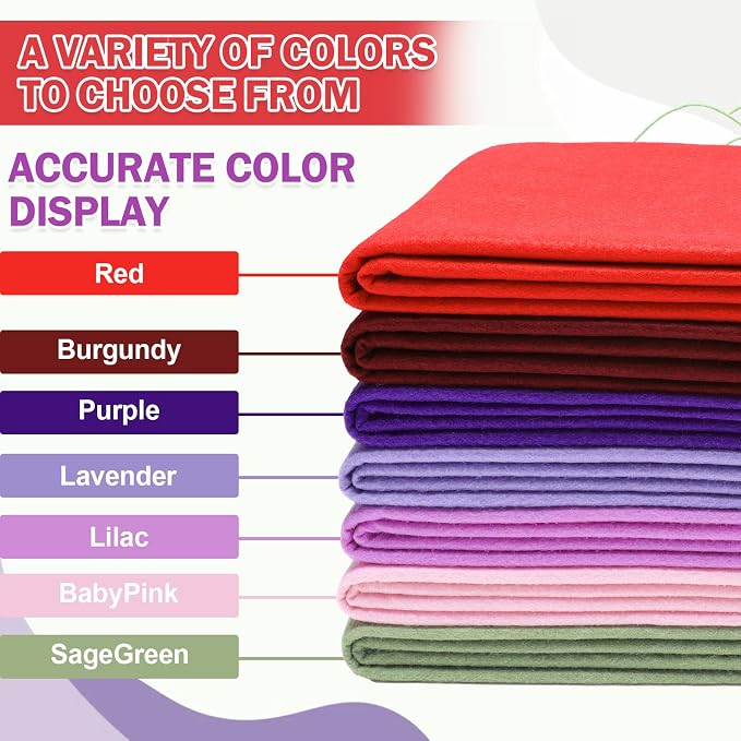 XSEINO Red Large Felt Fabric 108" X 36 ", 1.4 mm Thick Soft Felt Fabric Sheet