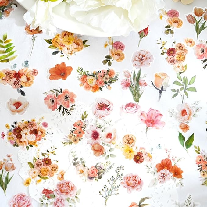 600 Pcs Natural Botanical Flower Stickers, Wildflower Stickers