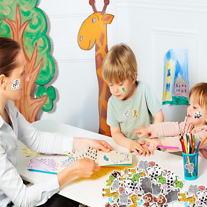 300Pcs Animals Foam Stickers, Self-Adhesive Cartoon Forest Animals Foam Reward