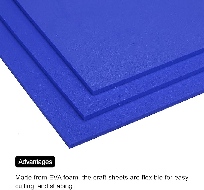 MECCANIXITY EVA Foam Sheets Blue 9.8 Inch x 9.8 Inch 5mm Thick Crafts Foam