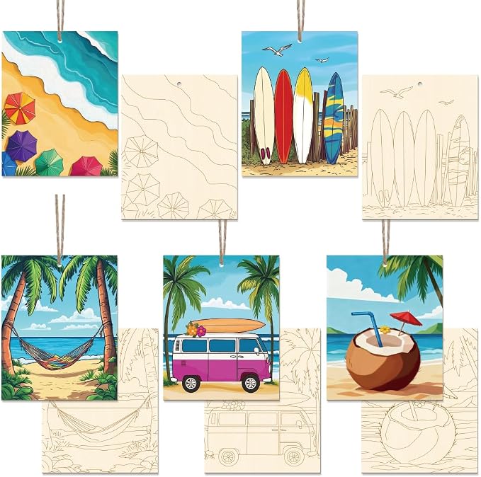 15 Pcs Unfinished Wood Crafts to Paint