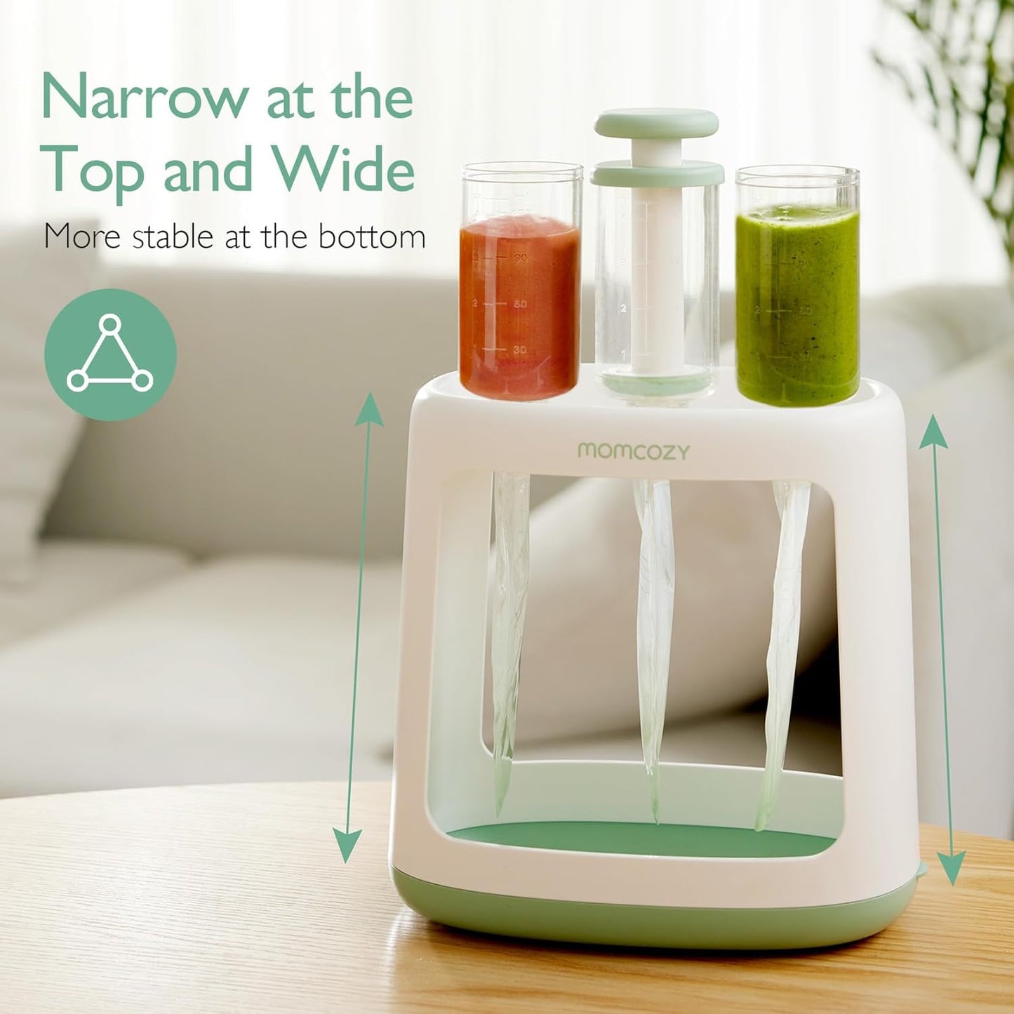 Momcozy Squeeze Station,Baby Food Maker&Pouch Filler for Homemade Baby Puree, BPA-Free, Dishwasher Safe, with Reusable Baby Food Pouches for Babies & Toddlers