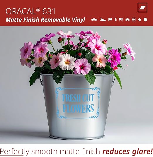 ORACAL 631 Matte Ice Blue Vinyl Durable Roll Easy to Weed Permanent Adhesive