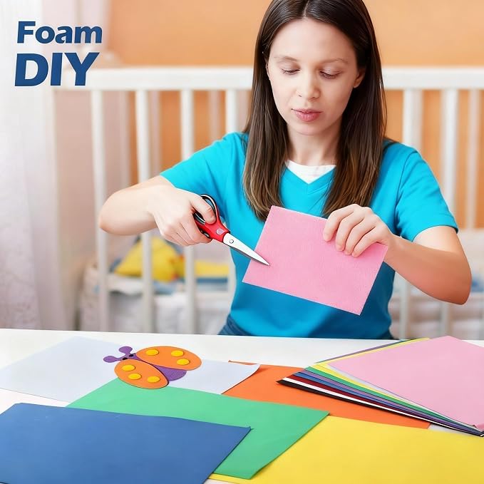Ireer 150 Pcs EVA Foam Sheet Crafts 9 x 12 Inch Assorted 10 Colors 1mm Foam EVA
