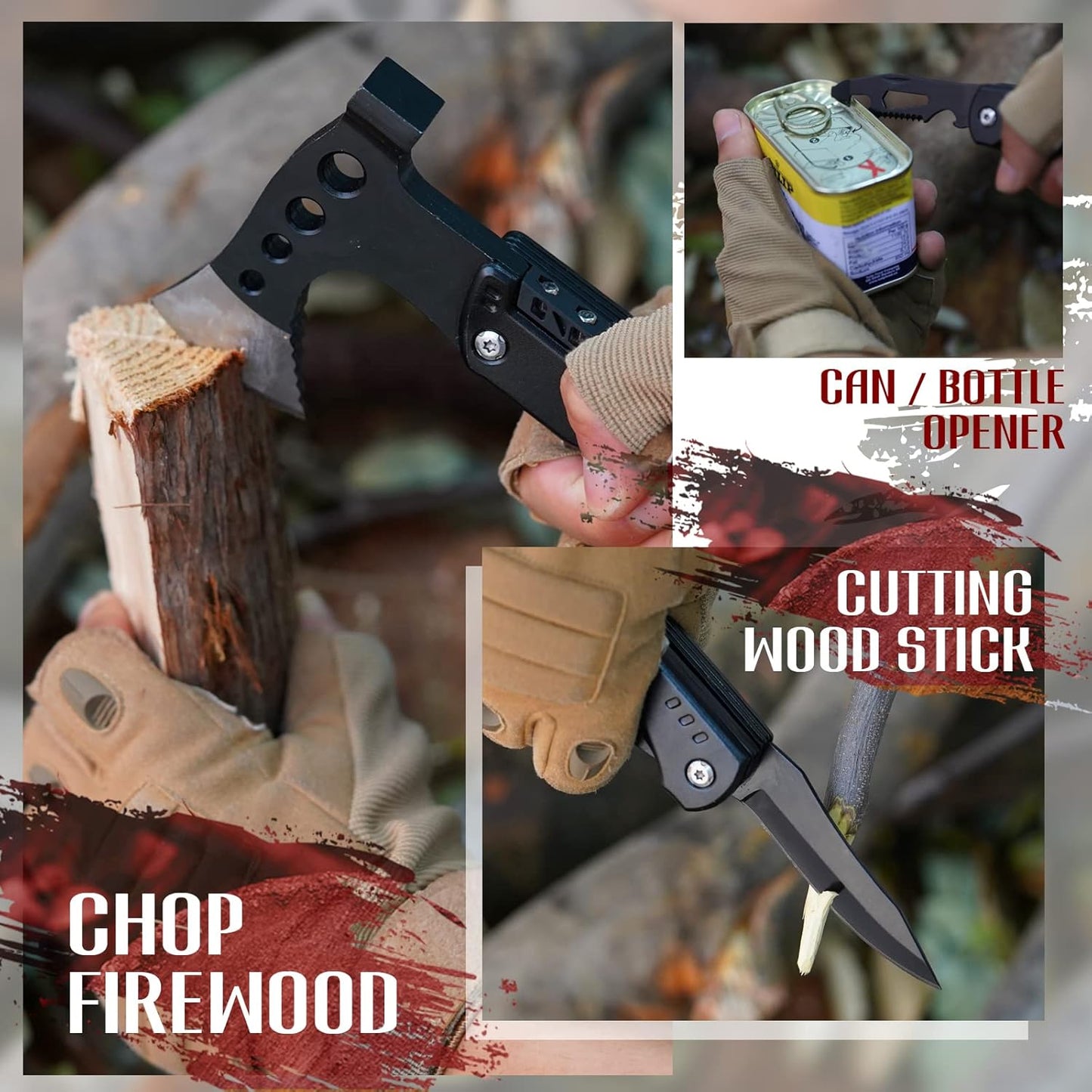 VEITORLD Christmas Stocking Stuffers, Gifts for Men Dad Husband, Unique Anniversary Birthday Gifts Idea for Him, Multitool Axe Hammer Camping Accessories, Cool Hunting Fishing Hiking Presents