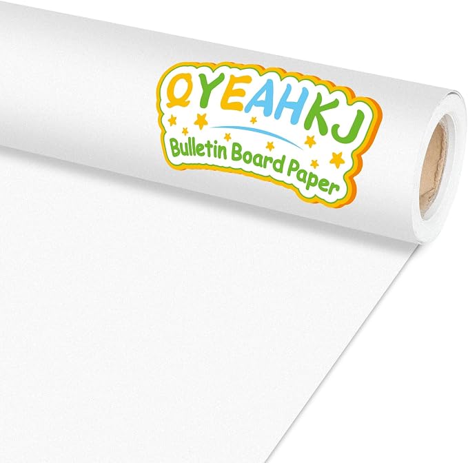 Qyeahkj White Bulletin Board Paper Roll White Bulletin Board Background Paper