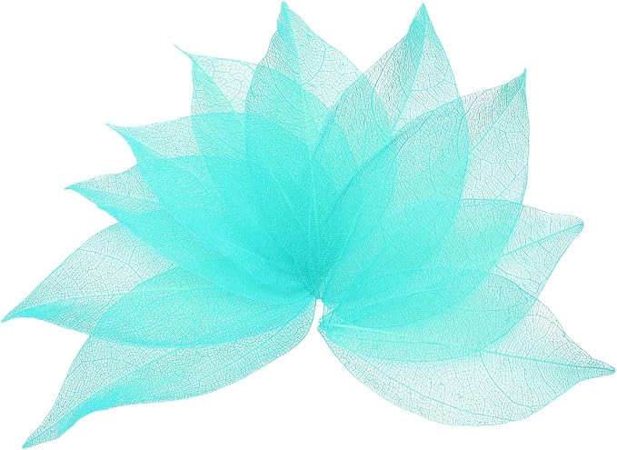 uxcell 100 Pcs Blue Skeleton Leaves