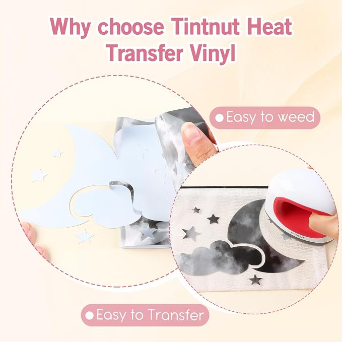 Tintnut Rainbow Tie Dye Heat Transfer Vinyl, PU HTV Sheets, easy cut & weed