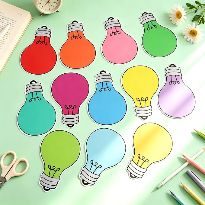 60PCS VBS 2026 Light Bulb Theme Cutouts Colorful Light Bulb Bulletin Board