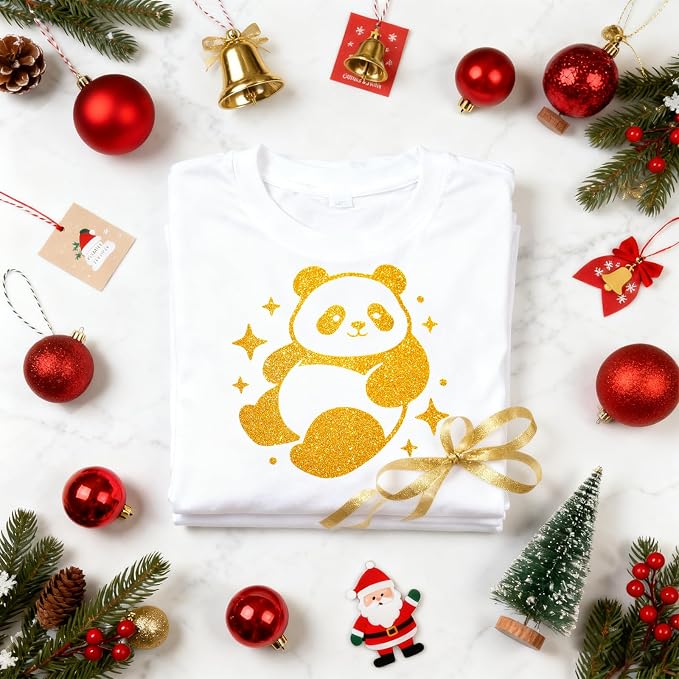 Glitter Heat Transfer Vinyl 12" x 5ft Gold Glitter Iron on Vinyl
