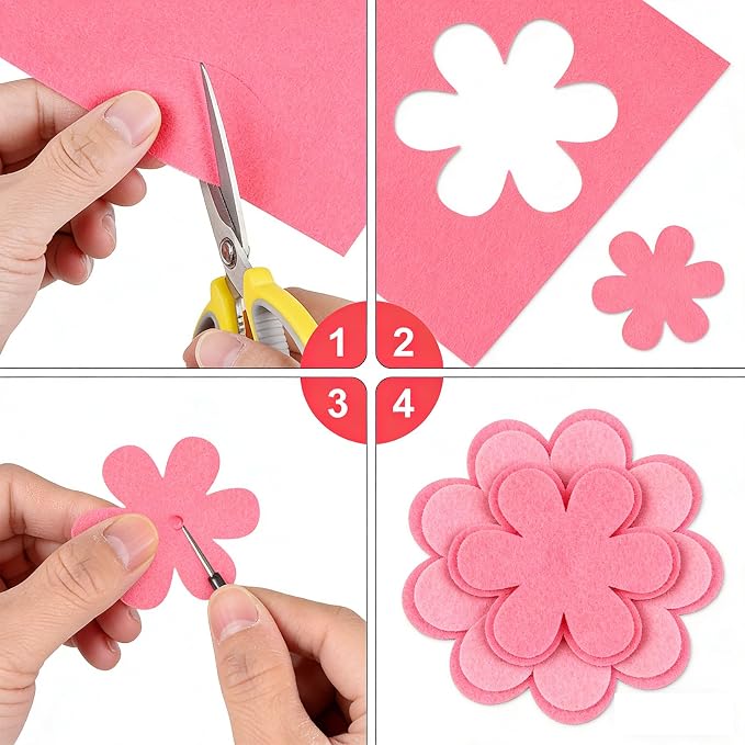 BoAn 40 Pcs Felt Sheets for Crafts 4"x 4", Soft Felt Fabric Squares in Rich