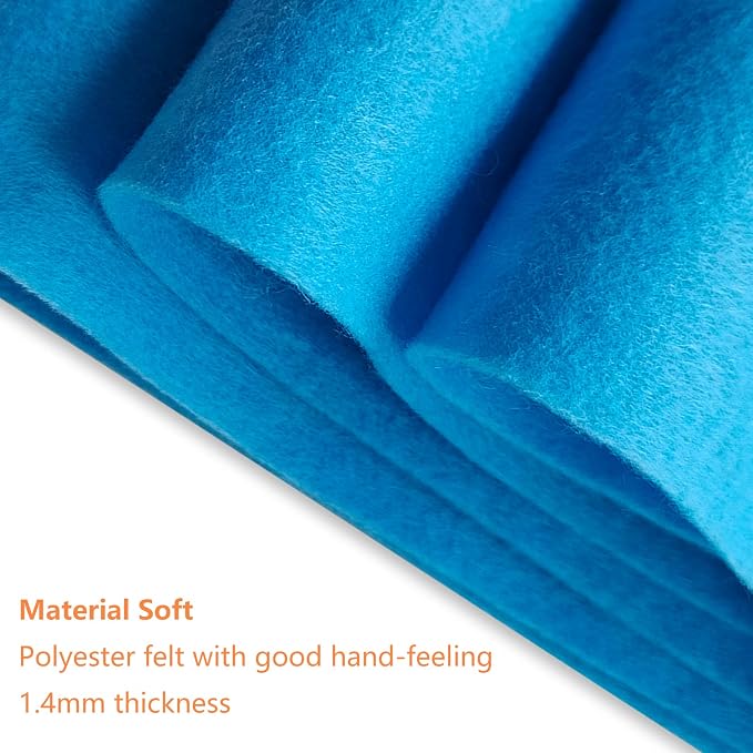 Jtnohx Color Felt, 1 Square Yard Felt Fabric, 1.4mm Thickness Flexible Craft