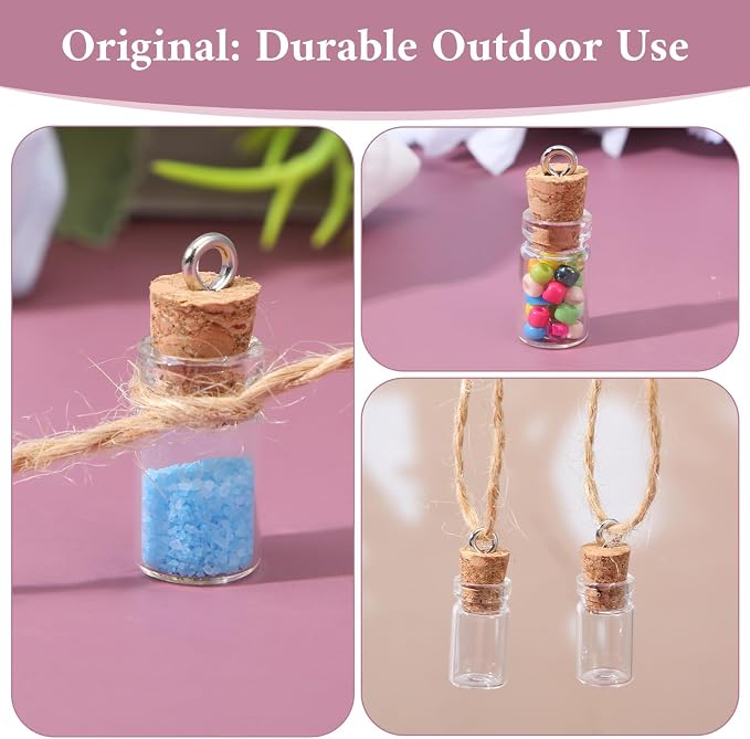 20 Pcs Mini Glass Bottles with Cork 1ml Capacity Clear Tiny Glass Bottles