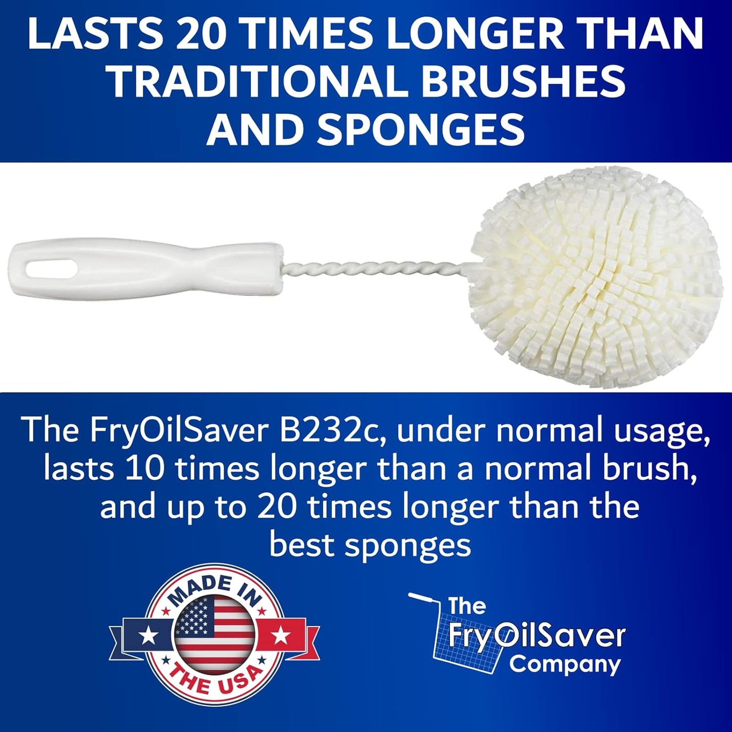 Foam Goblet Wine Glass Cleaner Brush - Foam Wine Glass Brush Cleaner - Non-Scratch & Soft Bristles for Wide Neck Glasses - Dishwasher Safe - For Home, Hotel, Restaurant, Bar - by FryOilSaver Co. B232C