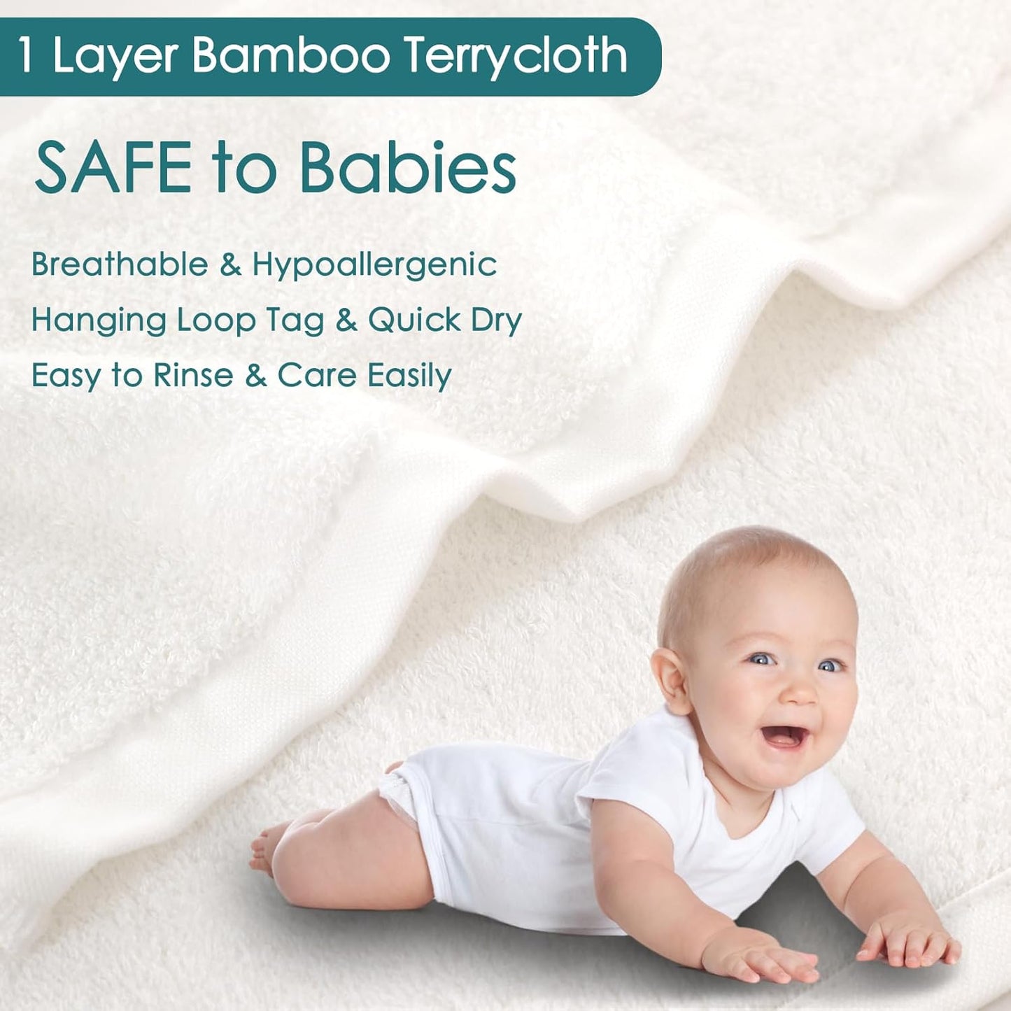 Baby Washcloths 6 Pack, 10x10 inch Heavenly Soft Small White Wash Cloths for Face and Body, Gentle & Safe Face Towel on Sensitive Skin, Baby Essentials Bath Shower Gifts for Newborn Kid Toddler Child