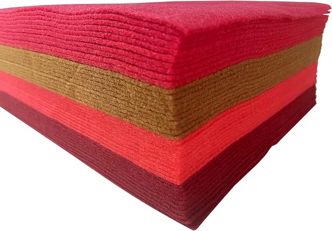 Soft Felt Sheets, 8x12 inches Assorted Craft Felt Fabric, 1.4mm Thick Felt