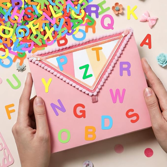 656 Pcs Foam Letter Stickers, Self-Adhesive EVA Alphabet Stickers Small 1 Inch