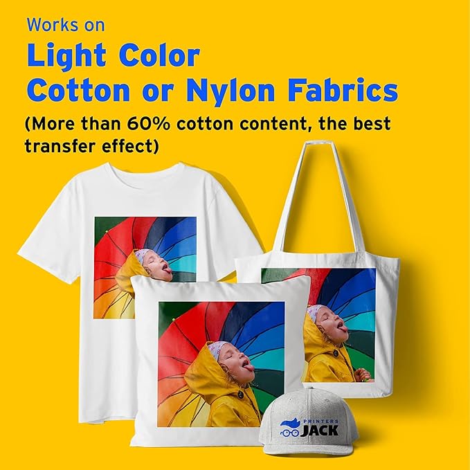 Printers Jack Iron-On Heat Transfer Paper Dark & Light Bundle, 10