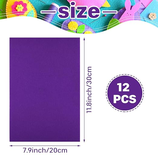 Morcheiong 12 Pcs Self Adhesive Felt Sheet Soft Felt Sheets