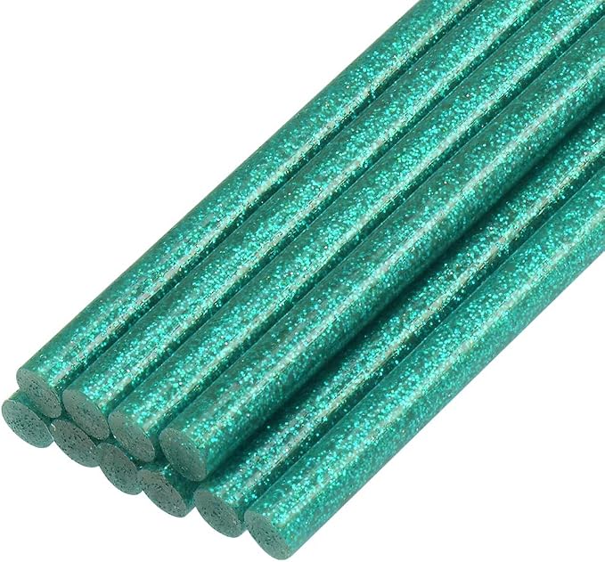 uxcell Mini Hot Glue Sticks for Glue Gun 0.27-inch x 4-inch Dark Green Glitter