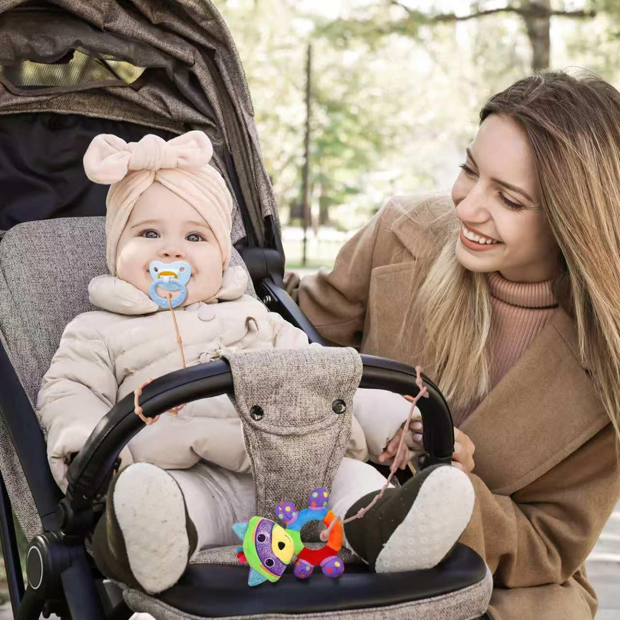 RTMOK Toy Straps for Baby,Silicone Setpacifier Clip,Applies to Car Seat Toy,Teether Toy,High Chair,Stroller Accessories,Baby Toy Clips,Cribs,Rocking Chair ﻿