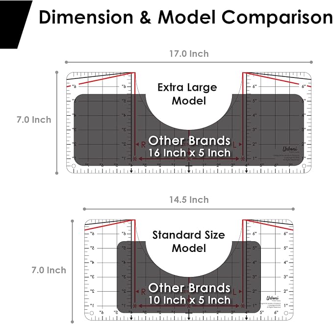 Standard Size - Tshirt Ruler Guide Vinyl Alignment, Shirt Measurement Tool