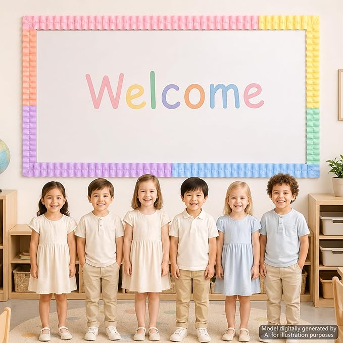6 Rolls 40 Ft Ruffled Bulletin Board Borders Back to School Classroom Decor