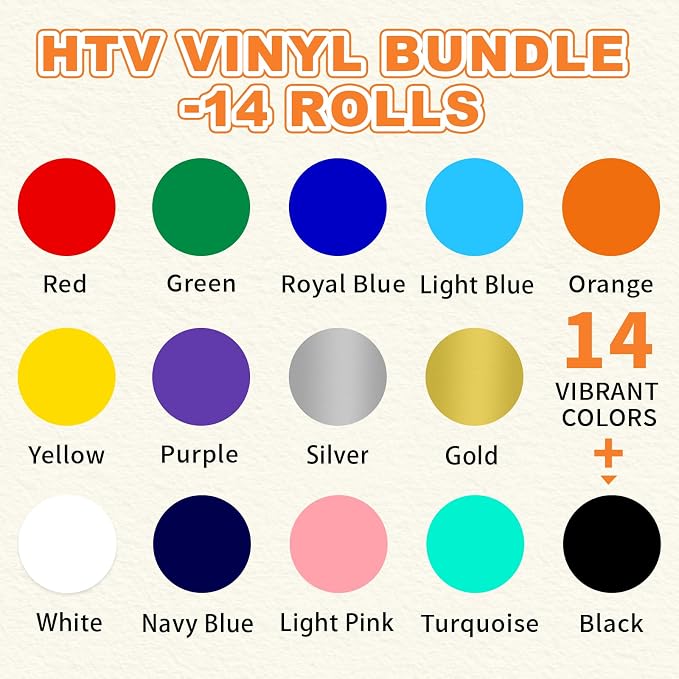 MEVOREW Heat Transfer Vinyl Bundle-12x3FT Iron on Vinyl