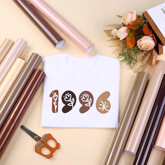 HTVSTD Skin Tone Heat Transfer Vinyl 12 Sheets 12×10in Iron on Vinyl | Netural