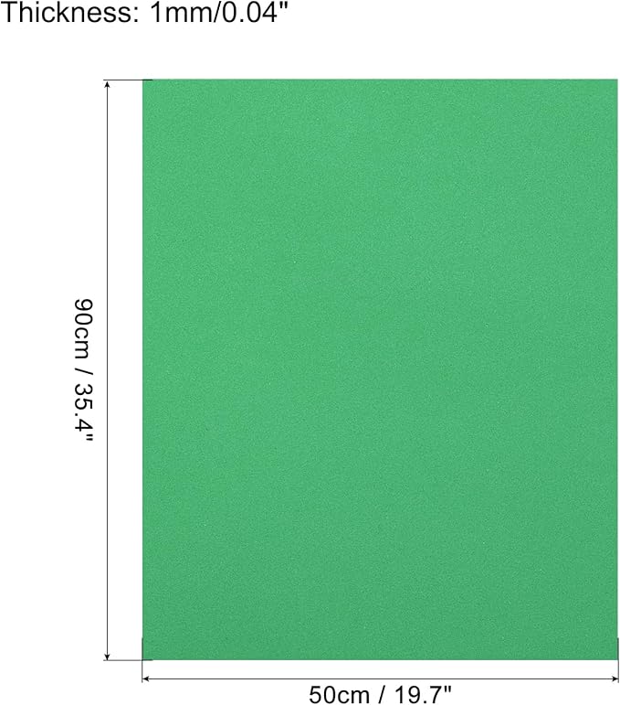 MECCANIXITY EVA Foam Sheets Emerald Green 19.7 Inch x 35.4 Inch 1mm Thick
