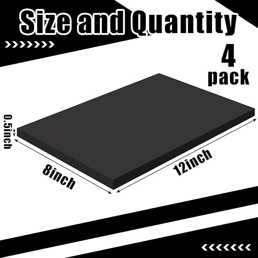 4 Pcs 0.5" Thick Foam Padding Sheet