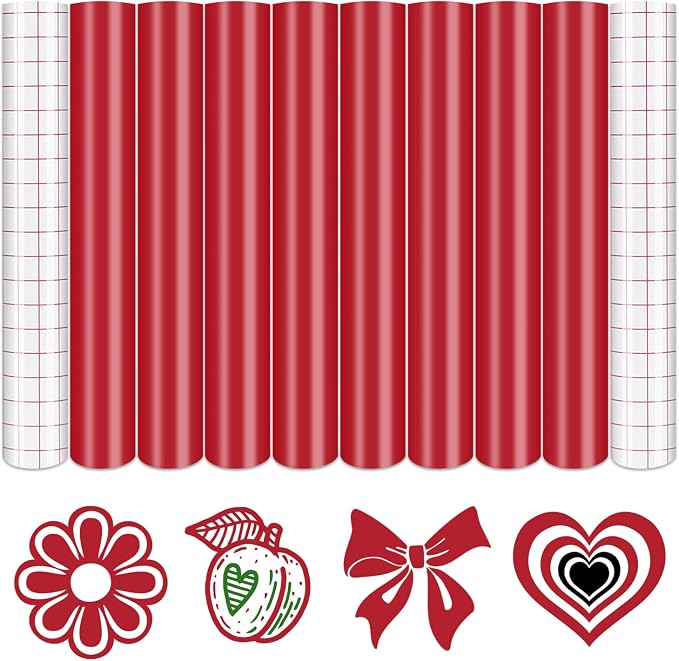 Tintnut Cherry Red Permanent Vinyl 8 Sheets 12''x10'' Adhesive Vinyl | Solid