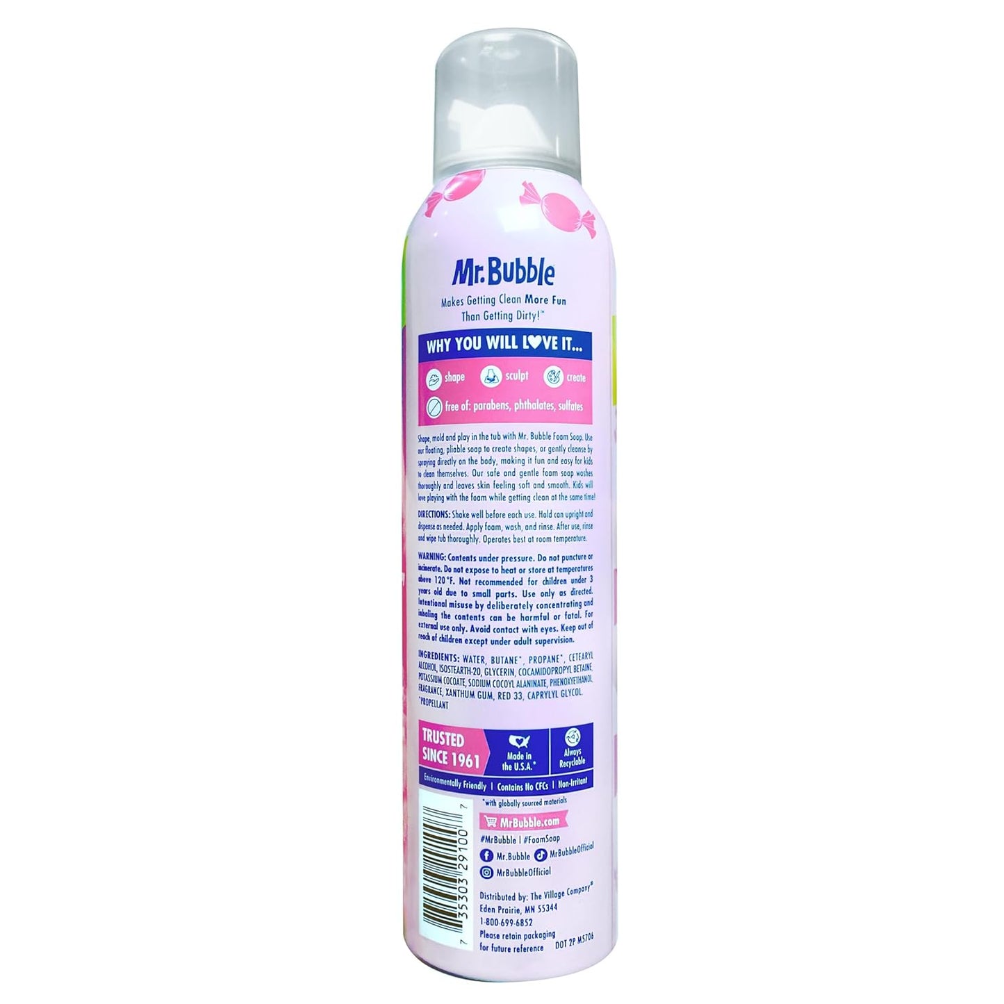 Mr. Bubble Original Foam Soap, Bubblegum Scent, 8 OZ, pack of 6